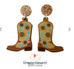 Sunflower Cowgirl Boots Dangles