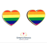 Flag Heart (Rainbow) Studs