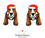 Basset Hound Christmas Head Studs
