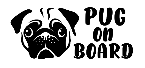 Pug on board decal