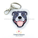Staffy (Blue) Keyring