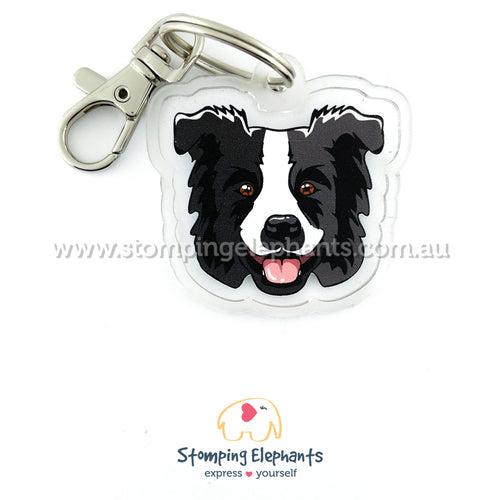 Border Collie (Black) Keyring