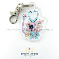 Floral Stethoscope Keyring