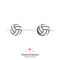 Netball White Studs