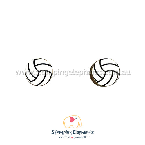 Netball White Studs