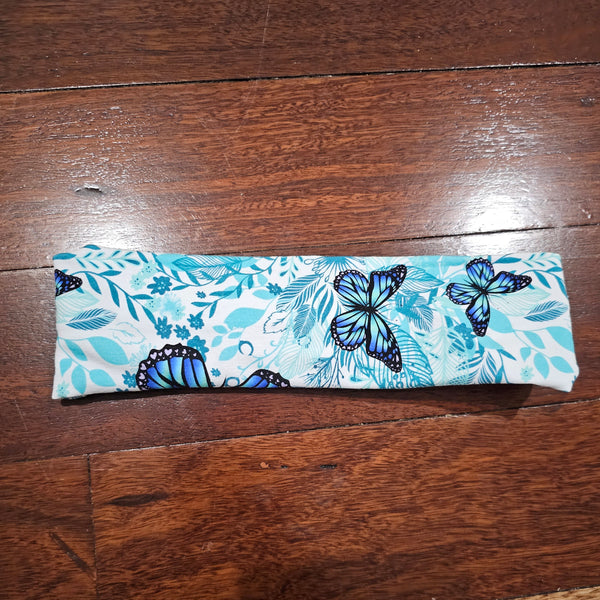 Butterfly Blue Flat Headband (6y- Teen: 20")