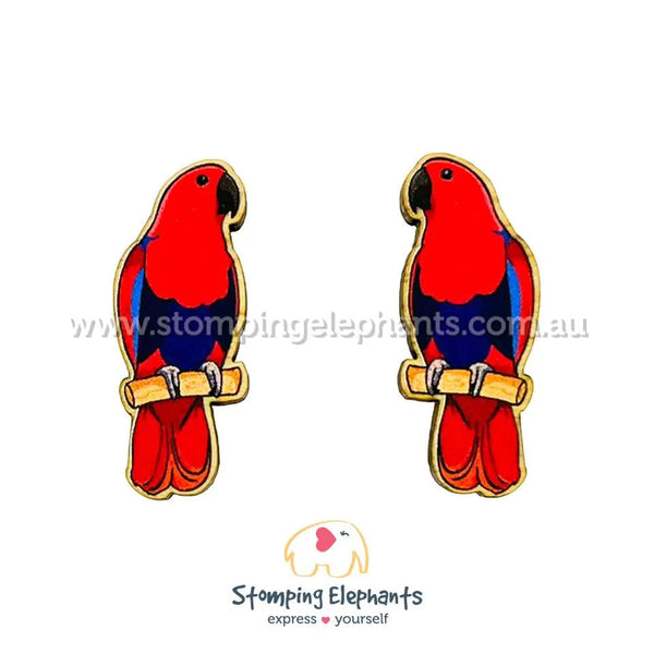 Eclectus Parrot (Red) Studs