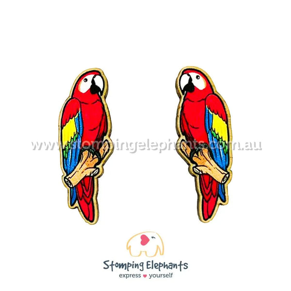 Scarlet Macaw Studs