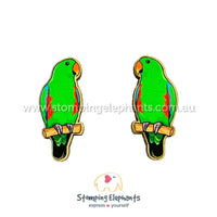 Eclectus Parrot (Green) Studs