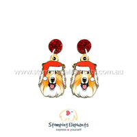 Rough Collie Christmas Head Dangles
