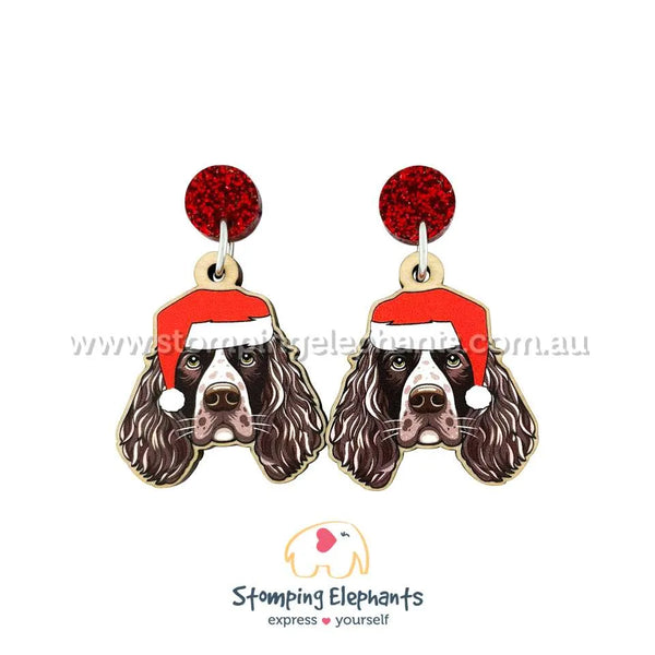 English Springer Christmas Head Dangles