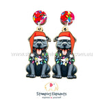 Staffy (Blue) Christmas Light Up Dangles
