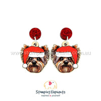 Yorkshire Terrier Christmas Head Dangles