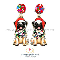 Pug Christmas Light Up Dangles