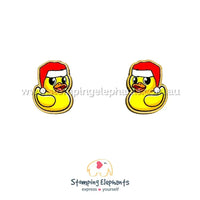 Rubber Duck Christmas Studs