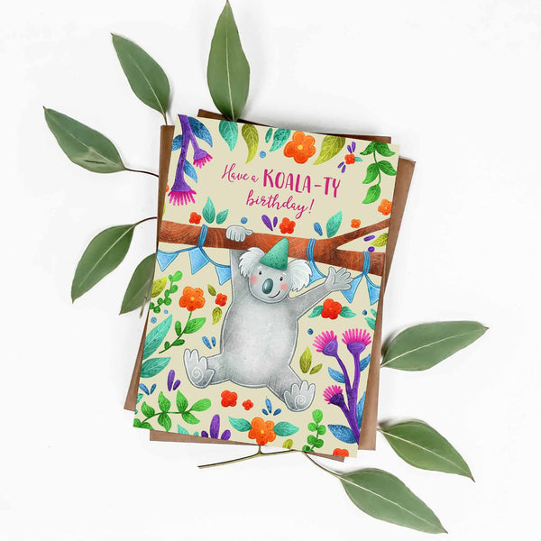 Australian Koala Birthday Card