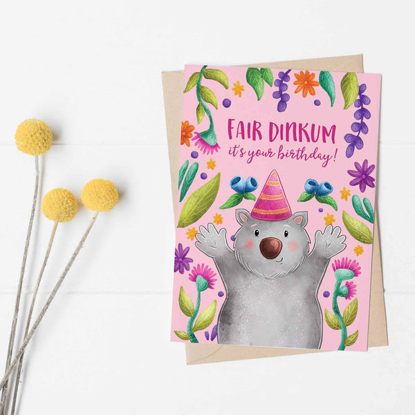 Australian Wombat Birthday Card