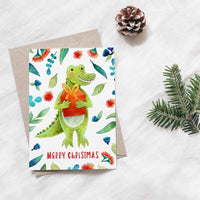 Australian Crocodile Christmas Card