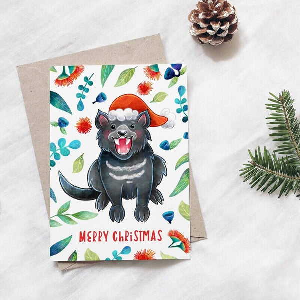 Australian Tasmanian Devil Christmas Card