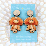 Frilled Neck Lizard Wooden Dangles