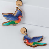 Rosella Australian Bird Wooden Dangles