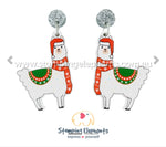 Llama Christmas (Printed) Dangles