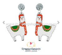 Llama Christmas (Printed) Dangles