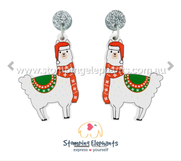 Llama Christmas (Printed) Dangles