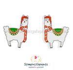 Llama Christmas (Printed) Studs