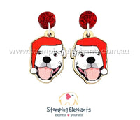 Staffy (White) Christmas Head Dangles