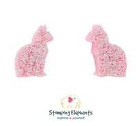 Cat (Pink Glitter) Studs