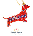 Dachshund Silhouette (Christmas Sweater) Ornament