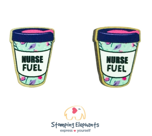 Nurse Fuel Coffee Cup Studs