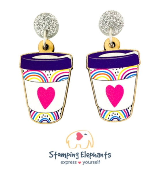 Heart Coffee Cup Dangles