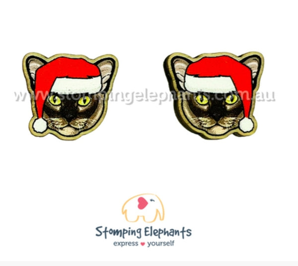 Cat (Burmese) Christmas Head Studs