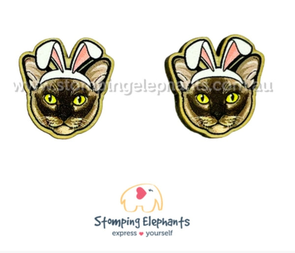 Cat (Burmese) Easter Head Studs