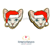 Cat (Sphynx) Christmas Head Studs