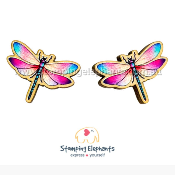 Dragonfly (Pink & Blue) Studs