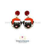 Pug Christmas 2.0 Head Dangles