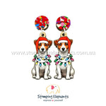 Jack Russell Christmas Light Up Dangles