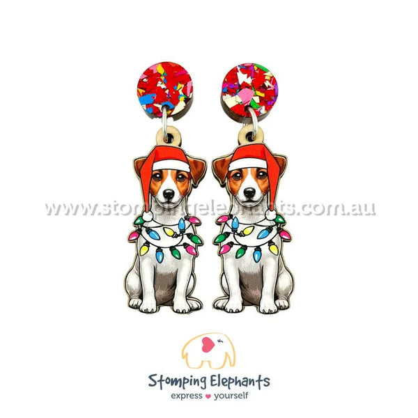 Jack Russell Christmas Light Up Dangles