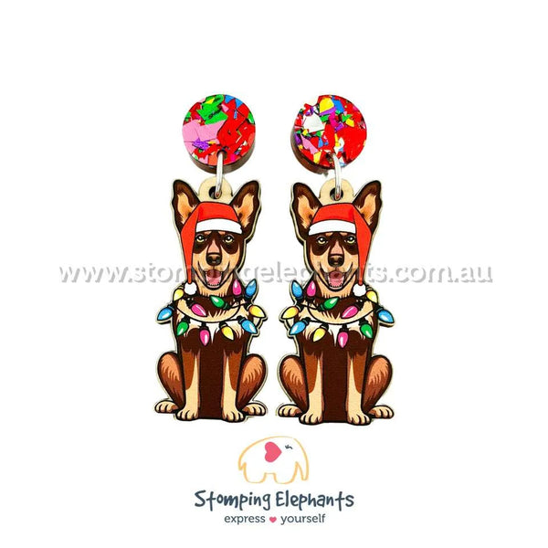 Kelpie (Red & Tan) Christmas Light Up Dangles