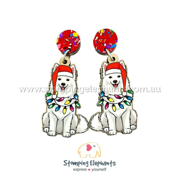 Japanese Spitz Christmas Light Up Dangles