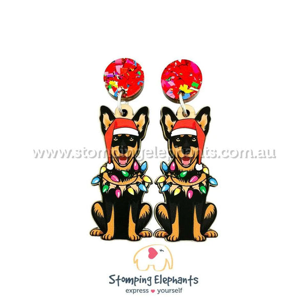 Kelpie (Black & Tan) Christmas Light Up Dangles