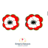 Poppy (Red & White) Studs