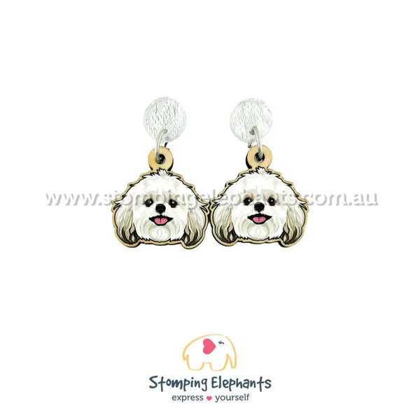 Shih Tzu (White & Grey) Head Dangles