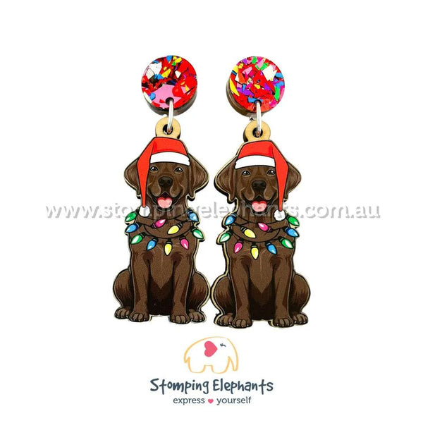 Labrador (Chocolate) Christmas Light Up Dangles