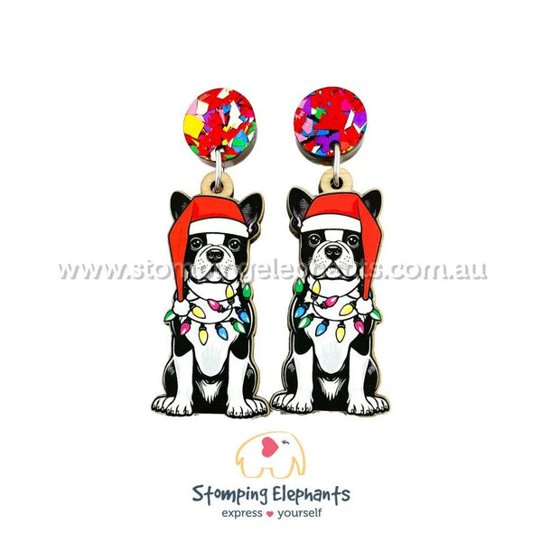 Boston Terrier Christmas Light Up Dangles