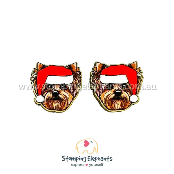 Yorkshire Terrier Christmas Head Studs