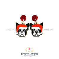 Boston Terrier (Christmas) Head Dangles
